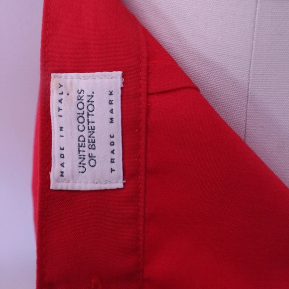 1990’s United Colours of Benetton Red Pleated Skirt - Picture 6 of 6
